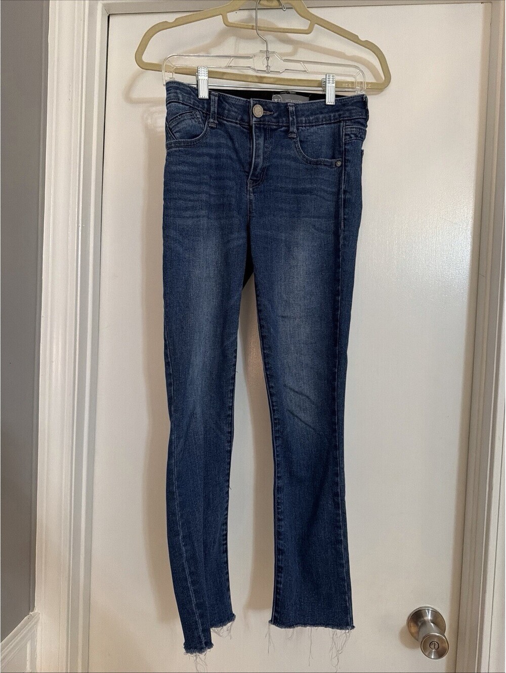Wit & Wisdom Ab-solution Skinny Jeans Medium Wash Distressed Denim Size 0